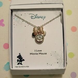 Disney Silver Minnie Mouse Pendant Necklace